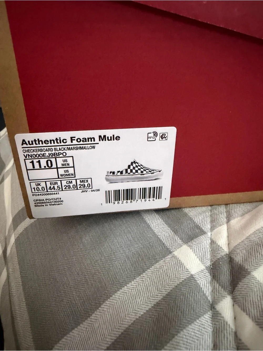Vans Checkerboard Platform foam Mule - Black and White